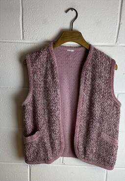 Vintage 90s St Michael Chunky Knit Cardigan Sweater Vest
