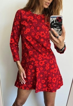Mini Red Floral Girly Dress 