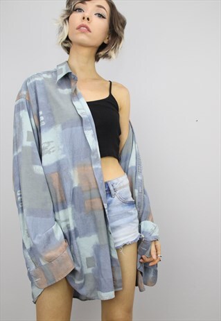 VINTAGE 80S/90S OVERSIZED PATTERNED SHIRT