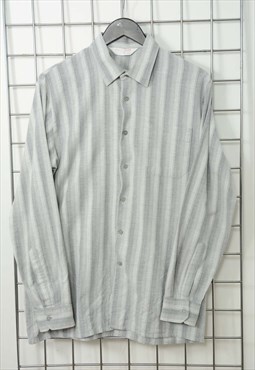 Vintage 90s Striped Shirt  Grey Size L
