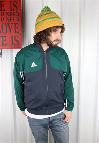 VINTAGE 90'S ADIDAS OVERSIZED TRACK JACKET , SMALL