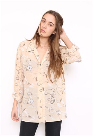 VINTAGE 90S FLORAL PRINT BLOUSE SHIRT