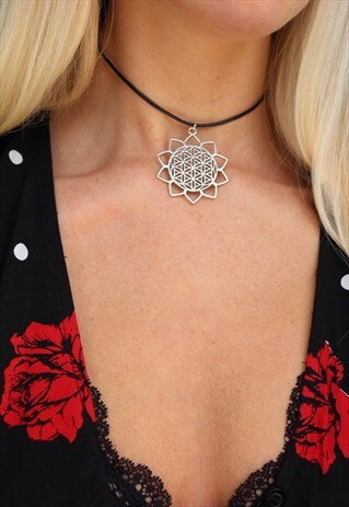 THE SILVER FLOWER OF LIFE CHOKER