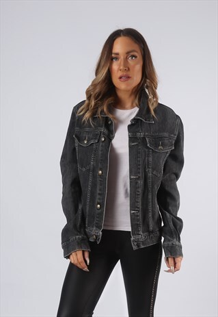 VINTAGE DENIM JACKET OVERSIZED FITTED UK 14 LARGE (OAR)