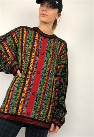 VINTAGE 80S CARLO COLUCCI JUMPER SWEATER MONT BLANC TOP KNIT