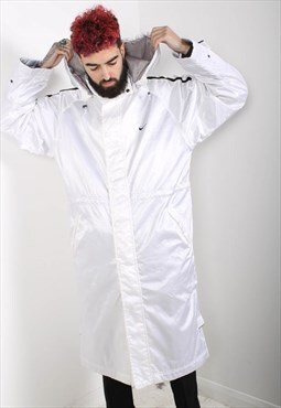 Vintage Nike Longline Fleece Lined Padded Jacket White