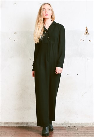 VINTAGE 70S BLACK JUMPSUIT