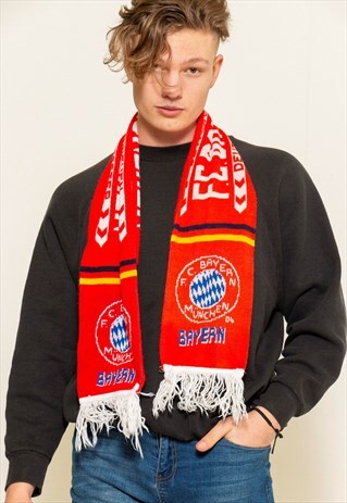VINTAGE 90S RED FC BAYERN FOOTBALL SCARF