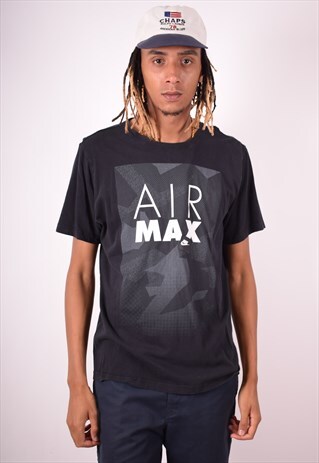 NIKE MENS VINTAGE T-SHIRT TOP MEDIUM BLACK 90S