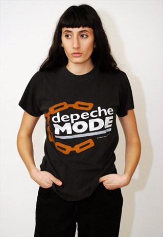 DEPECHE MODE T-SHIRT (S) VINTAGE 80S TOUR CONCERT TOP BAND