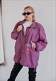 Vintage Oversized High Neck Pullover Skii Jacket in Purple L
