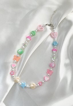 Pastel pickNmix Festival Pearl Beaded Necklace