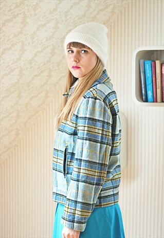 VINTAGE BLUE CHECKED JACKET