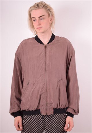 MENS VINTAGE BOMBER JACKET LARGE PURPLE 90S