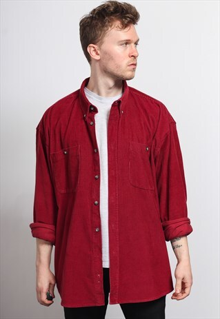 VINTAGE CORDUROY CORD SHIRT RED