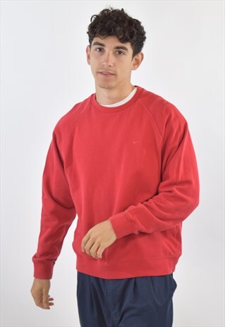 VINTAGE 90S RED NIKE CREW NECK SWEATSHIRT