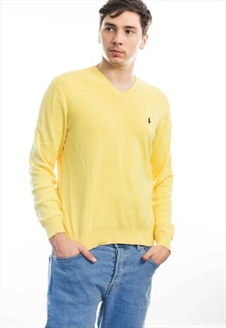 VINTAGE POLO RALPH LAUREN LOGO JUMPER 90S M 10.6