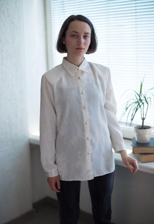 VINTAGE 80'S CREAM SHIMMERING SHIRT