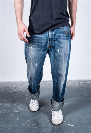 VINTAGE BLUE LEVI'S 501 PAINT JEANS