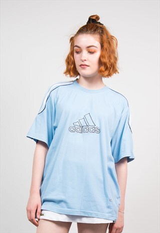 VINTAGE 90'S BABY BLUE ADIDAS T-SHIRT