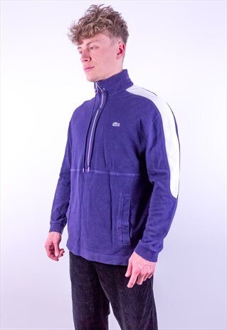 VINTAGE LACOSTE 1/2 ZIP JACKET IN BLUE