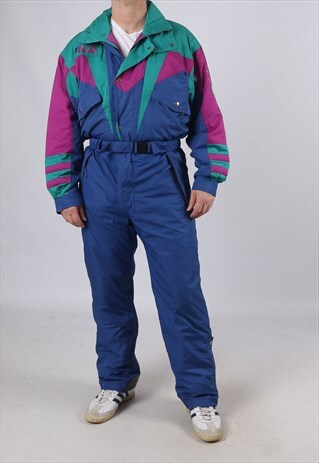 VINTAGE FILA FULL SKI SUIT SNOW SPORTS UK M 40" (J9K)