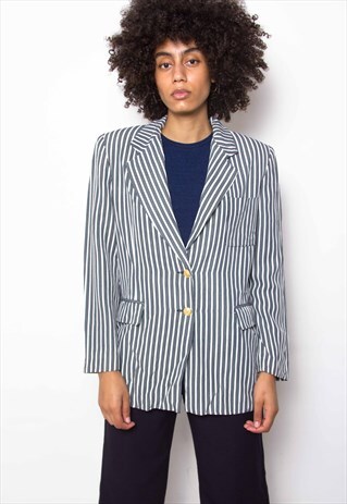 VINTAGE 80S STRIPED BLAZER JACKET ID:1539