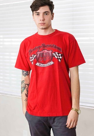 VINTAGE HARLEY DAVIDSON T-SHIRT LOGO 90S L 8.6