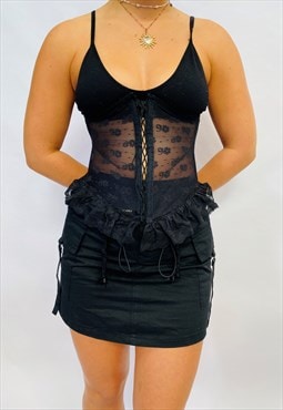 Vintage Size S Y2K Bustier Corse In Black