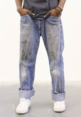 LEVI'S VINTAGE BLUE DENIM PAINT 582 JEANS