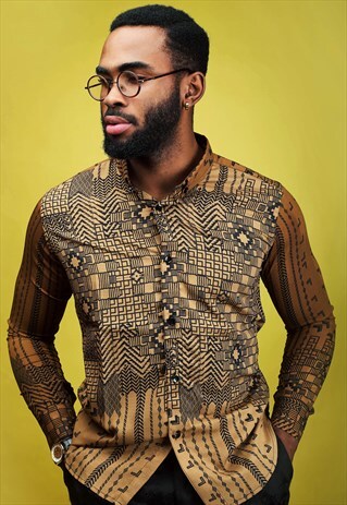DAM - VINTAGE AFRICAN FESTIVAL ART LONG SLEEVE SHIRT