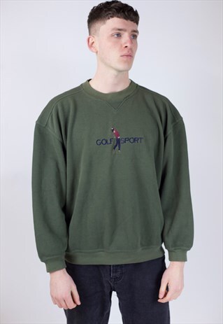 VINTAGE 90S GOLF SPORT GREEN SWEATSHIRT