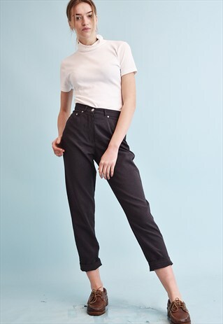 90'S RETRO CLASSY HIGHWAISTED OVERSIZED TAPERED TROUSERS