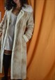 Vintage 70s Suede Afghan Sherpa Boho Maxi Coat Faux Fur
