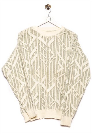 ZEITGEIST VINTAGE GRAY/WHITE ABSTRACT PATTERN SWEATER