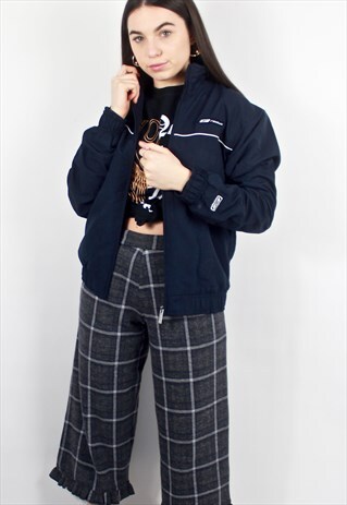 90'S RETRO NAVY & WHITE TRACK JACKET