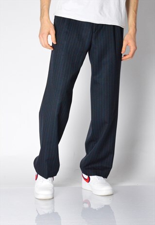 VINTAGE 90S NAVY BLUE STRIPED PANTS