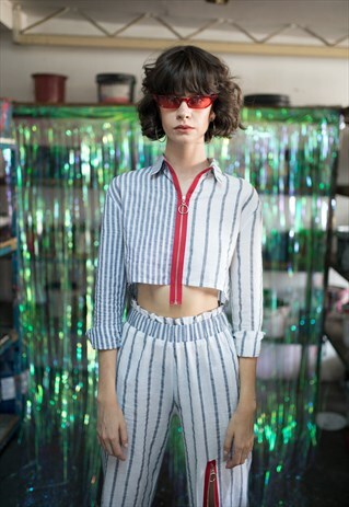 SOHO STRIPED CROP SHIRT