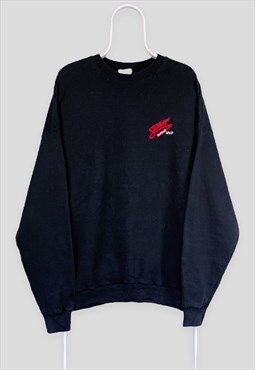 Vintage Hanes Black Sweatshirt Embroidered Softball 2XL