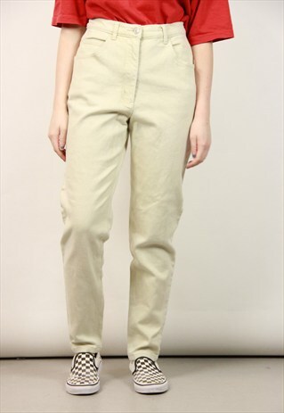VINTAGE CREAM HIGH WAISTED JEANS