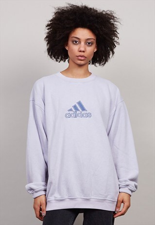 VINTAGE LAVENDER OVERSIZED 90'S ADIDAS SWEATER