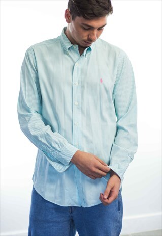 VINTAGE POLO RALPH LAUREN LOGO SHIRT 90S L 8.8