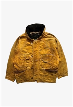 Vintage 80s Men's Albino Gardin Yellow Leather Jacket