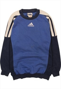 Vintage 90's Adidas Sweatshirt Heavyweight Crew Neck Blue