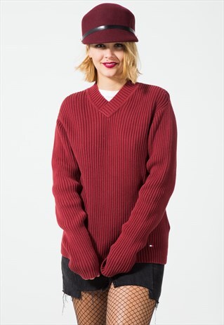 ON SALE VINTAGE 80S TOMMY HILFIGER KNITWEAR JUMPER / S0389