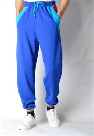 VINTAGE 80S BLUE COLORFUL SWEATPANTS