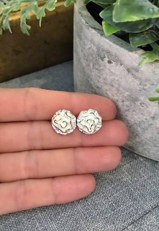925 SILVER FLOWER STUD EARRINGS