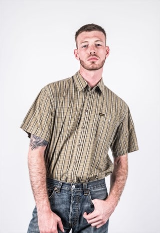 VINTAGE BROWN CHECKED WRANGLER SHIRT