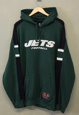 Vintage NFL Jets Football Hoodie Green Black With Logo
