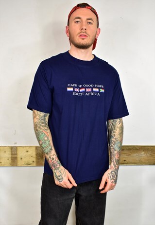 VINTAGE 90S SOUTH AFRICA FLAGS SOUVENIR T SHIRT